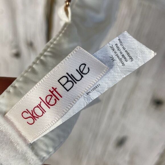 Skarlett Blue Minx Underwire Balconette Bra 36C White and Blue  174 - Picture 11 of 11